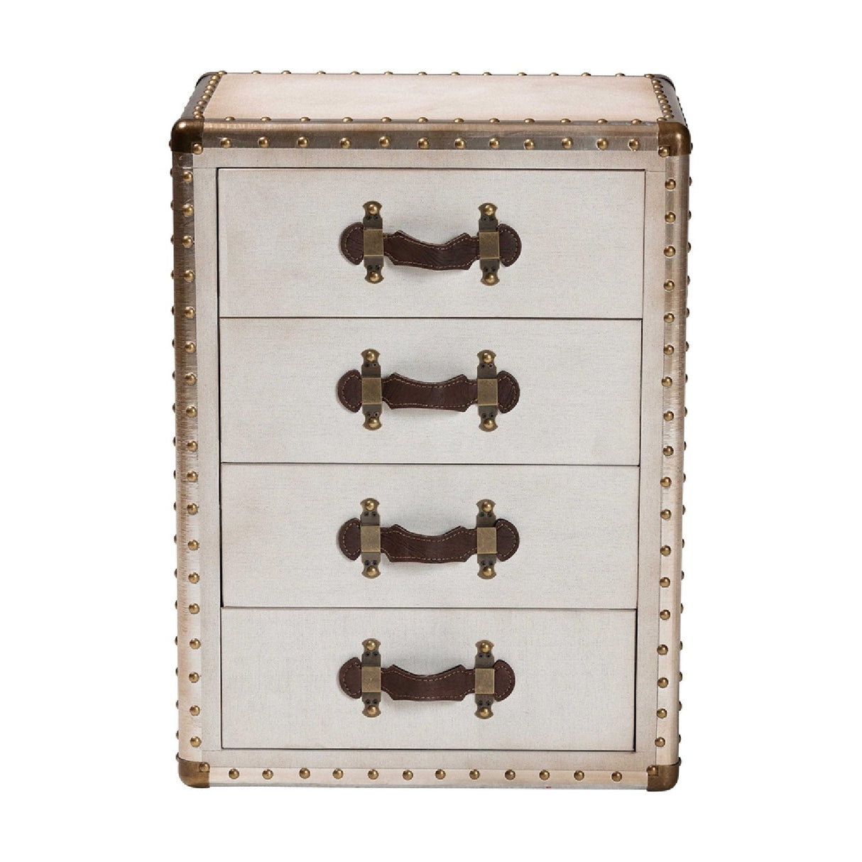 Vintage Metal 4 Drawer End Table | Bali Loom Jaelyn | Oroa.com