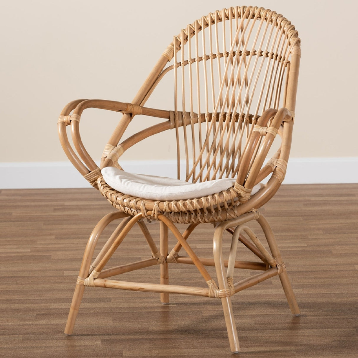 Rattan Woven Embellishments Accent Chair | Bali Loom Jayden | Oroa.com
