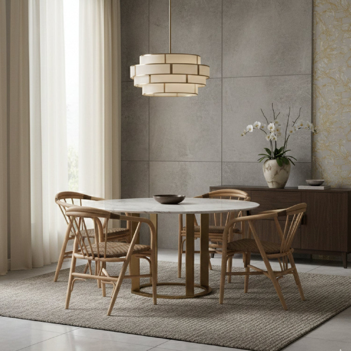 Modern European furniture - Rattan Spindle Back Dining Chair - www.oroa.com