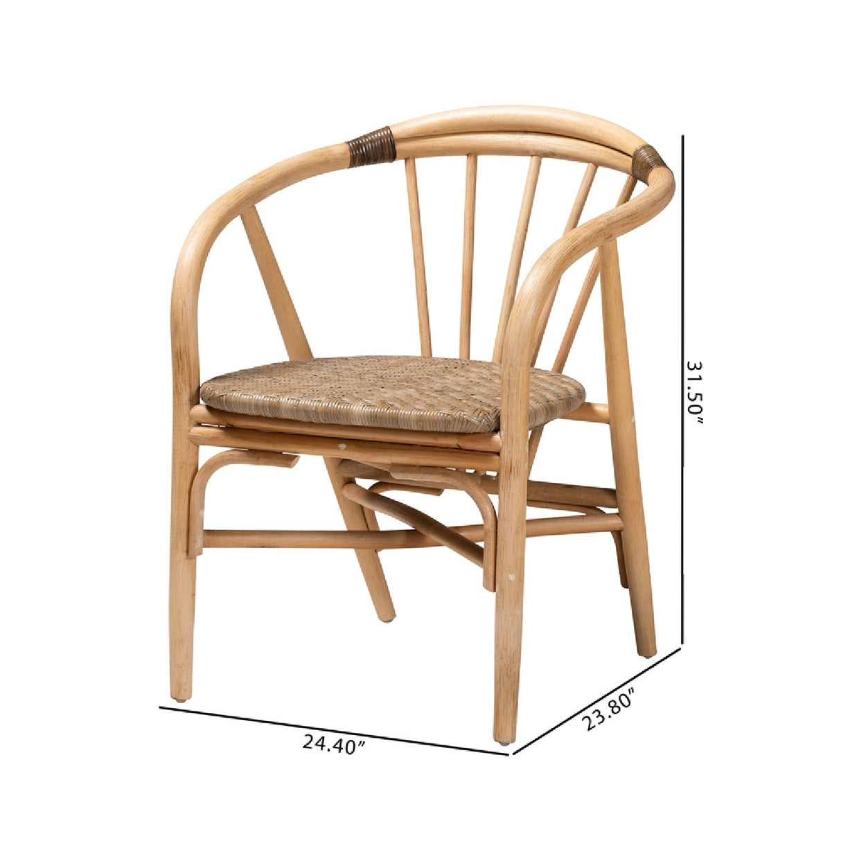 Modern European furniture - Rattan Spindle Back Dining Chair - www.oroa.com