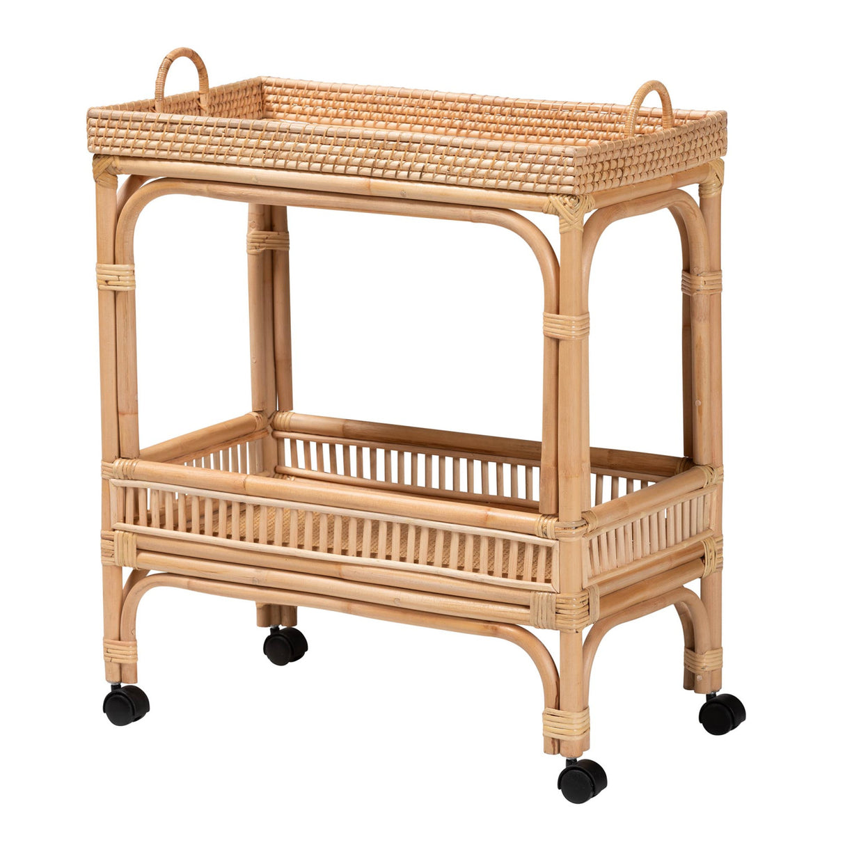 Modern European furniture - Woven Rattan Wine Cart - www.oroa.com