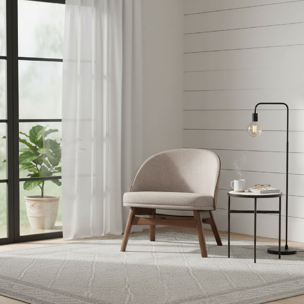 Modern European furniture - Walnut Framed Curved Accent Chairs 2 - www.oroa.com