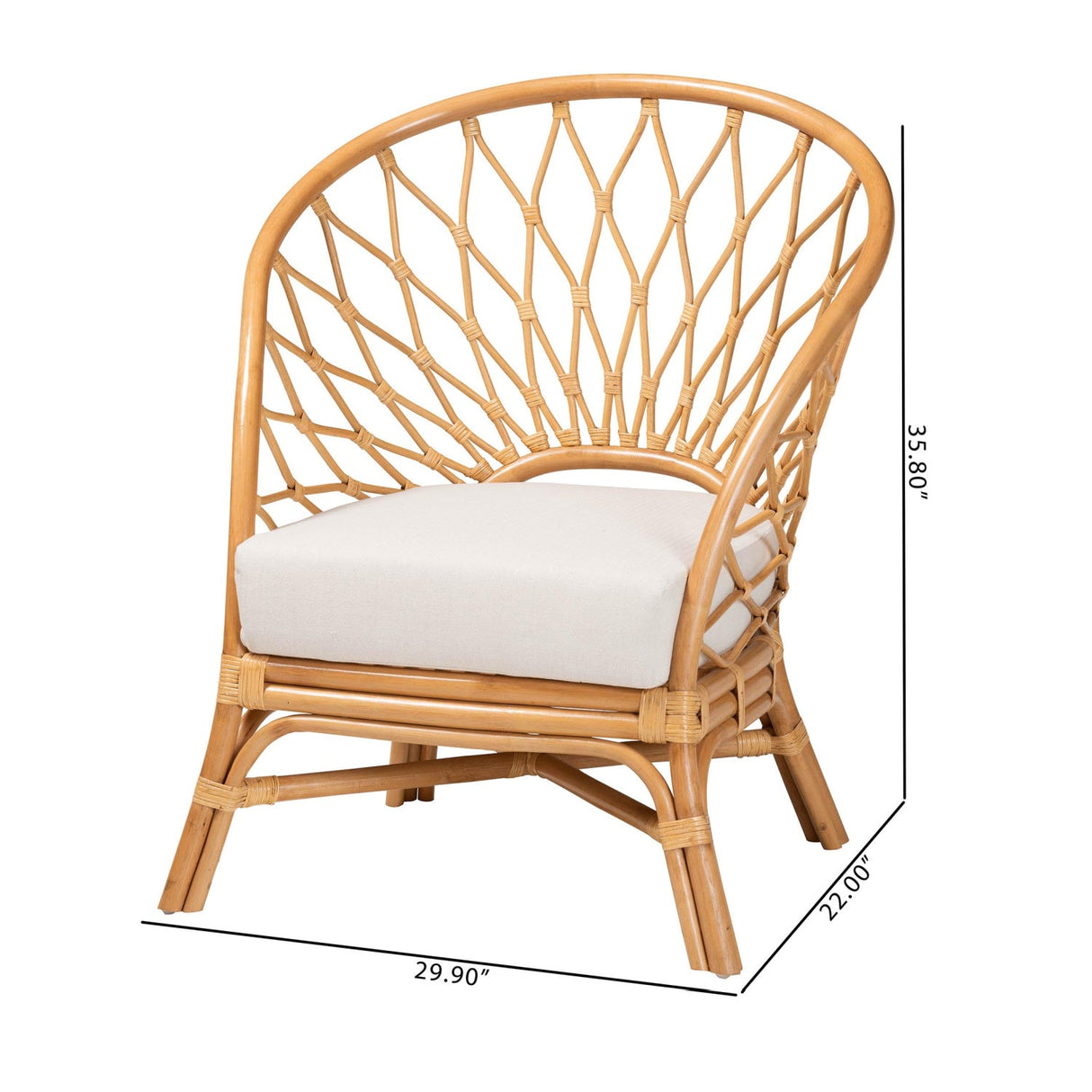 Modern European furniture - Rattan Sloped Accent Chair - www.oroa.com | Oroa.com
