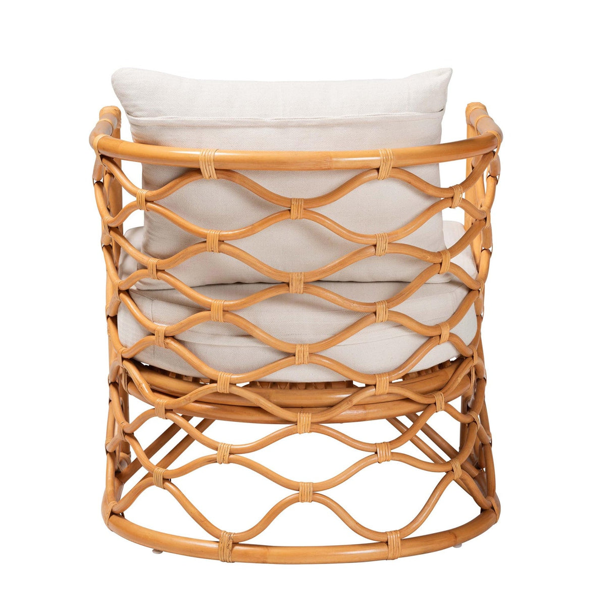 Modern European furniture - Curved Rattan Padded Accent Chair - www.oroa.com