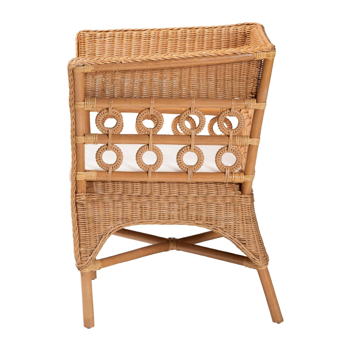 Modern European furniture - Braided Rattan Padded Accent Chair - www.oroa.com