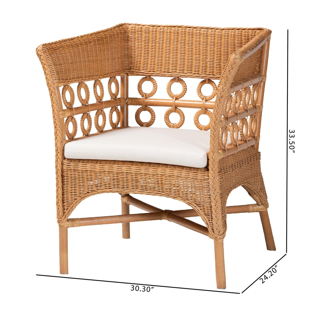Modern European furniture - Braided Rattan Padded Accent Chair - www.oroa.com
