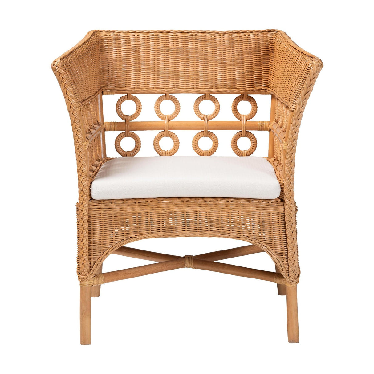 Modern European furniture - Braided Rattan Padded Accent Chair - www.oroa.com