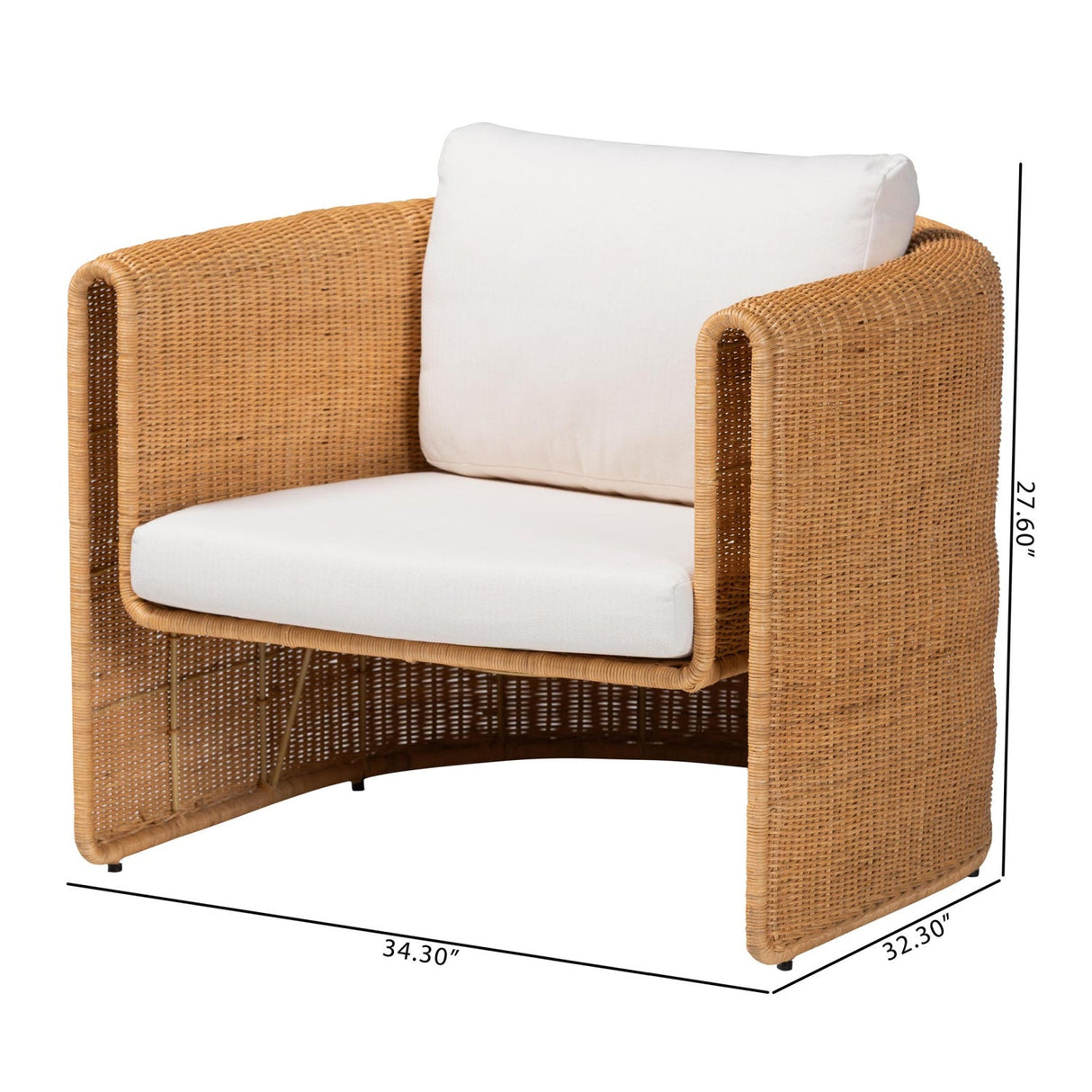 Modern European furniture - U Shaped Rattan Lounge Armchair - www.oroa.com