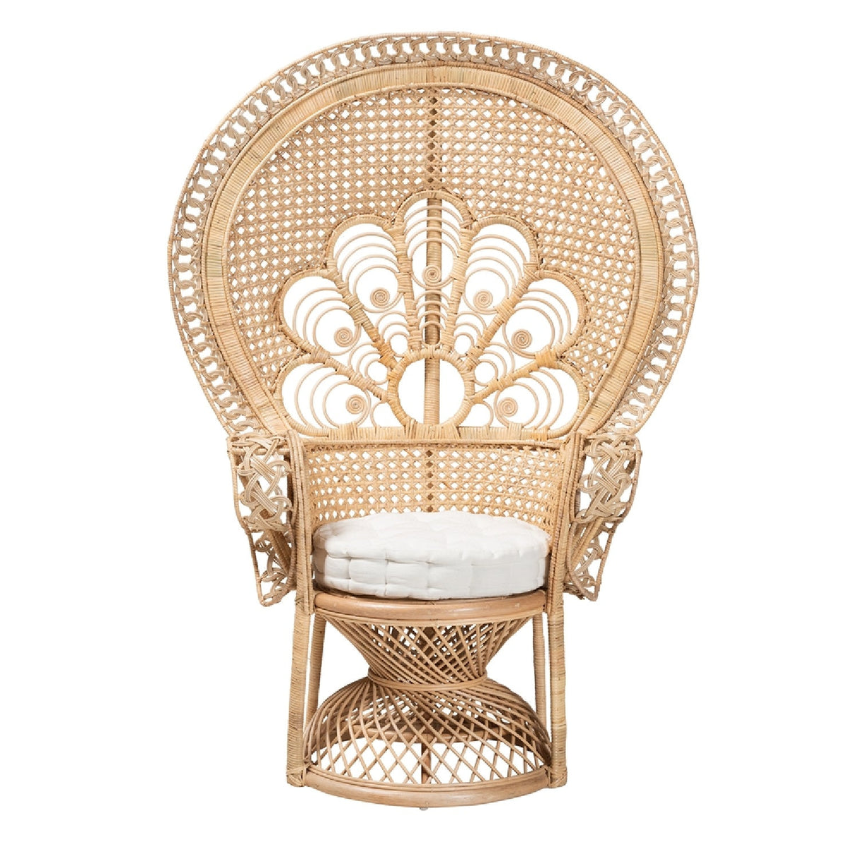 Modern European furniture - Brown Rattan Peacock Accent Chair - www.oroa.com