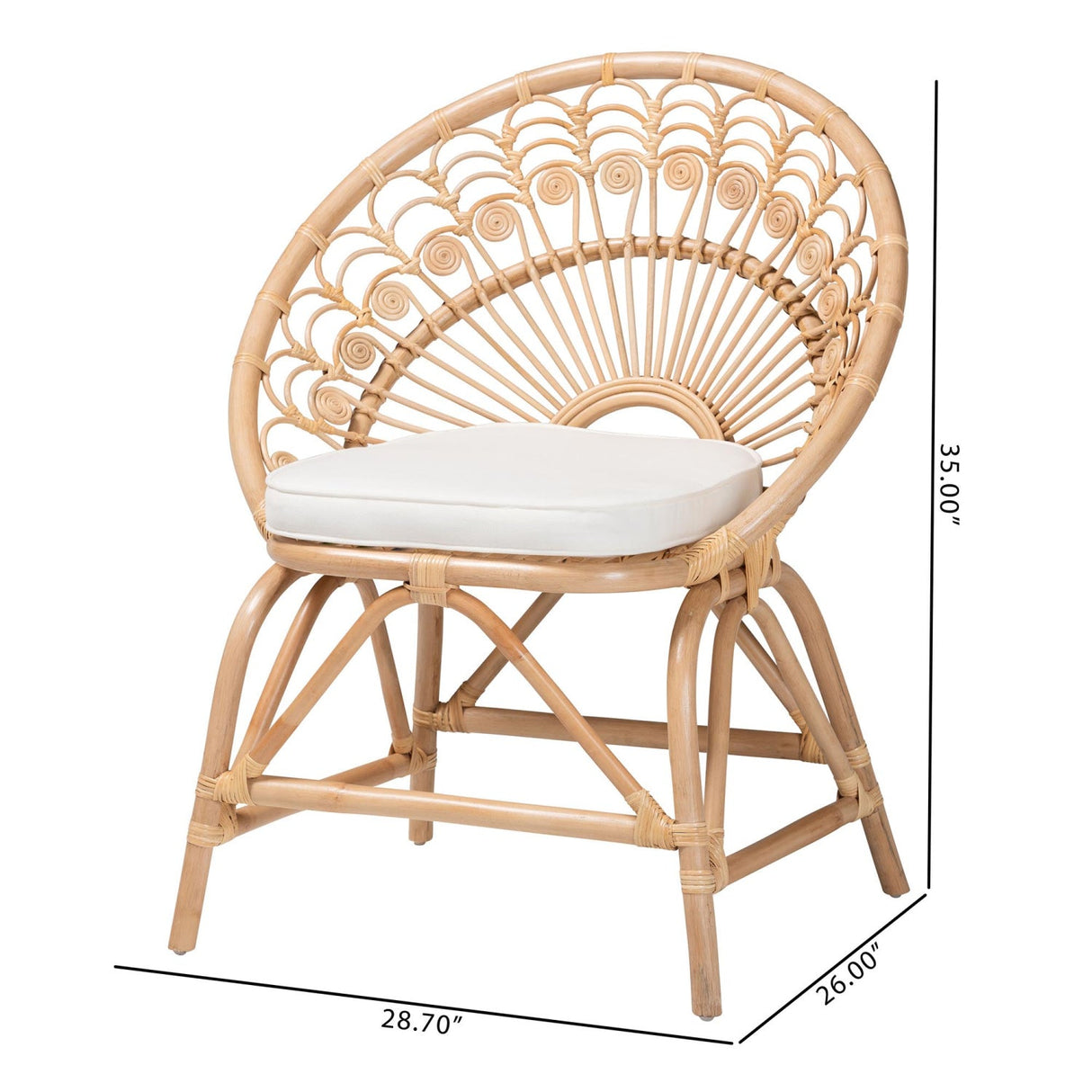Modern European furniture - Boho Rattan Peacock Accent Chair - www.oroa.com