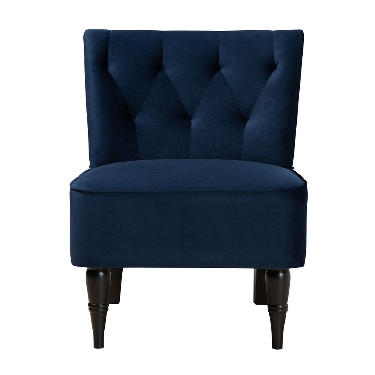 Modern European furniture - Tufted Blue Velvet Accent Chair - www.oroa.com