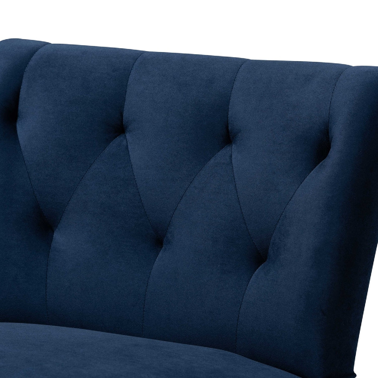 Modern European furniture - Tufted Blue Velvet Accent Chair - www.oroa.com