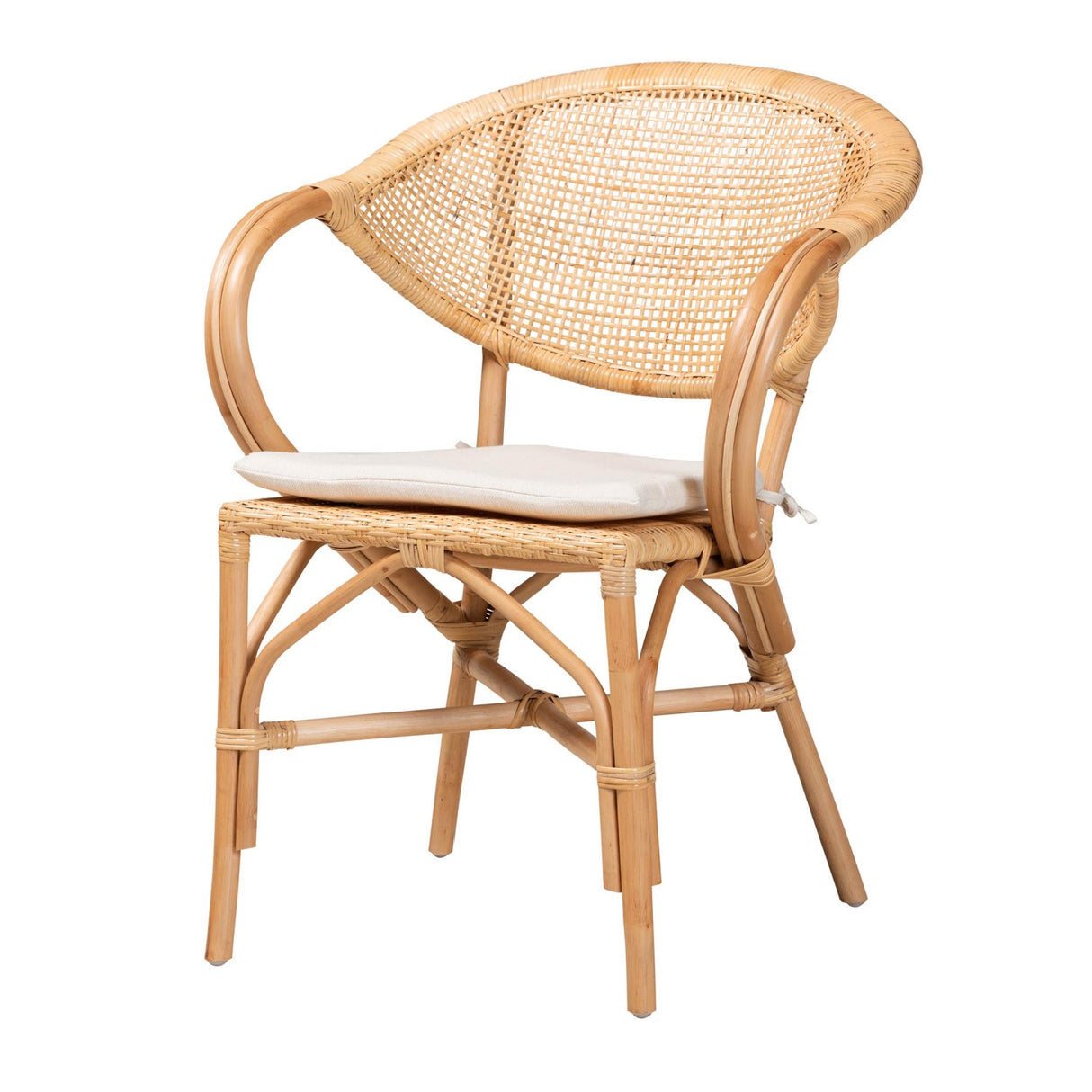 Modern European furniture - Natural Rattan Framed Dining Chair - www.oroa.com