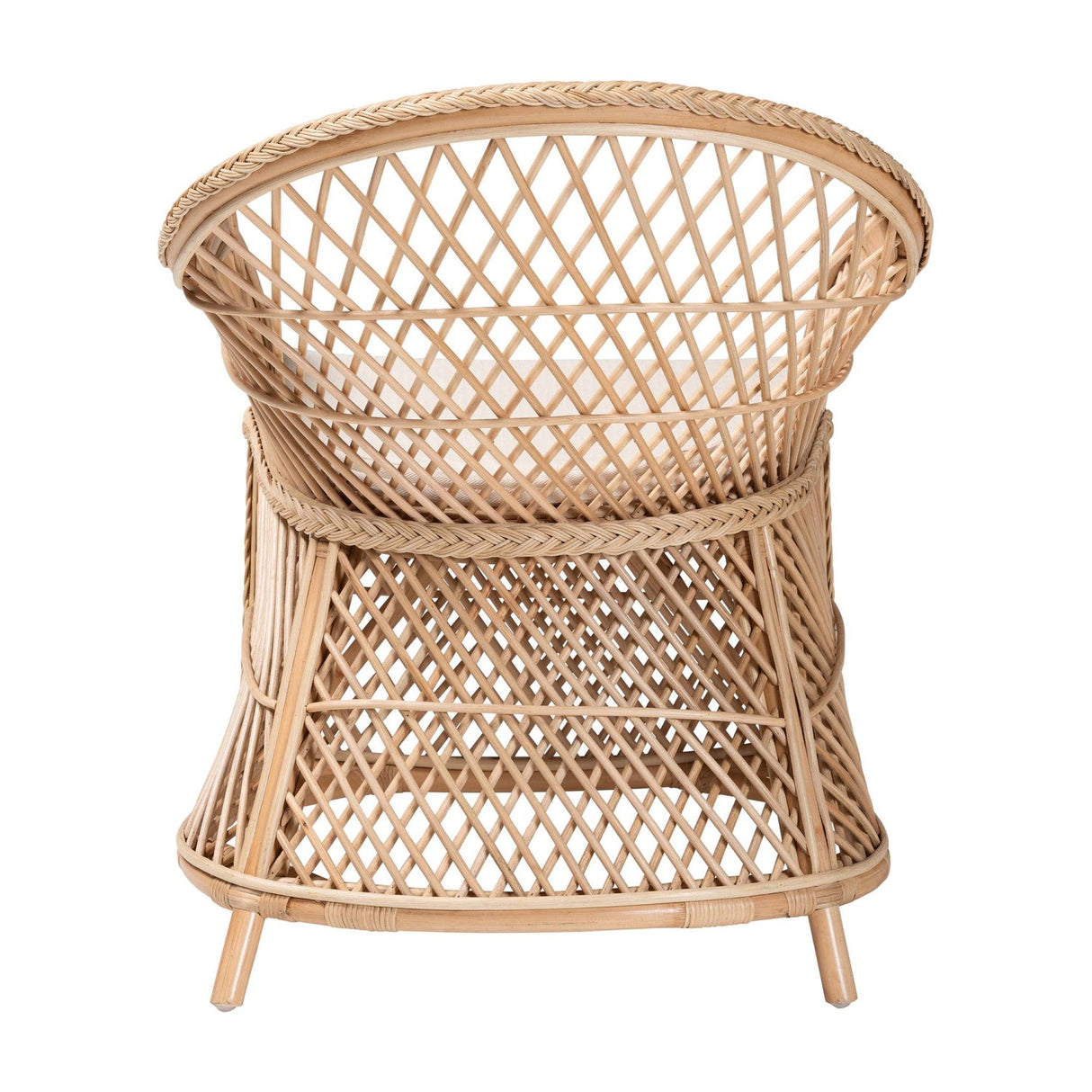 Braided Rattan Bohemian Accent Armchair | Bali Loom Casilda | Oroa.com