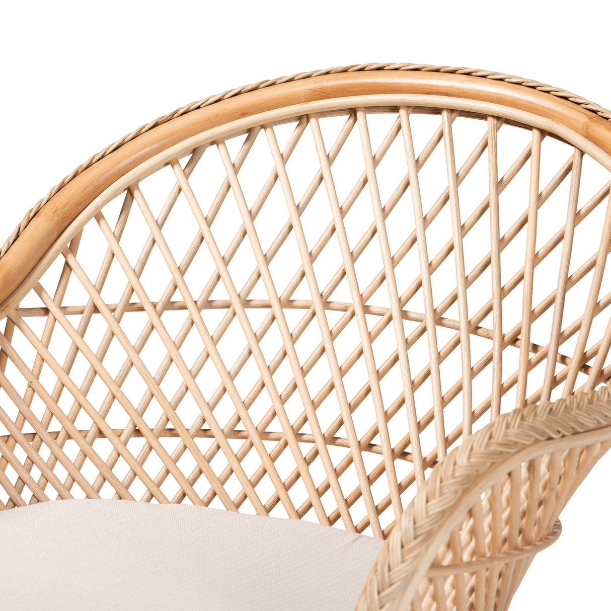 Braided Rattan Bohemian Accent Armchair | Bali Loom Casilda | Oroa.com