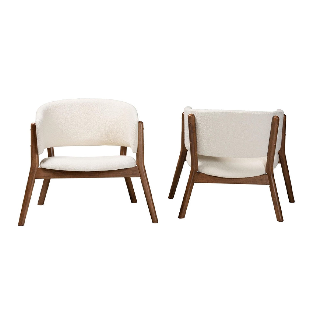 Modern European furniture - Walnut Framed Curve Accent Chairs 2 - www.oroa.com | Oroa.com
