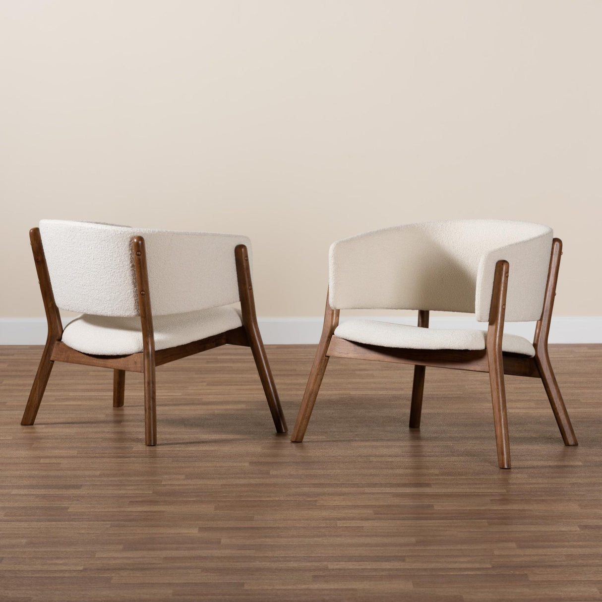 Modern European furniture - Walnut Framed Curve Accent Chairs 2 - www.oroa.com | Oroa.com