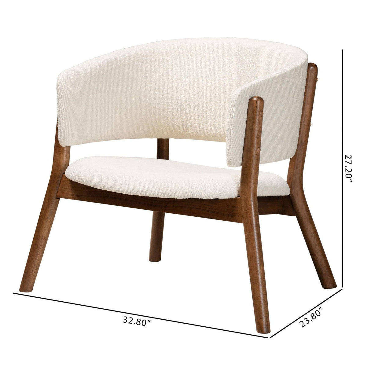 Modern European furniture - Walnut Framed Curve Accent Chairs 2 - www.oroa.com | Oroa.com
