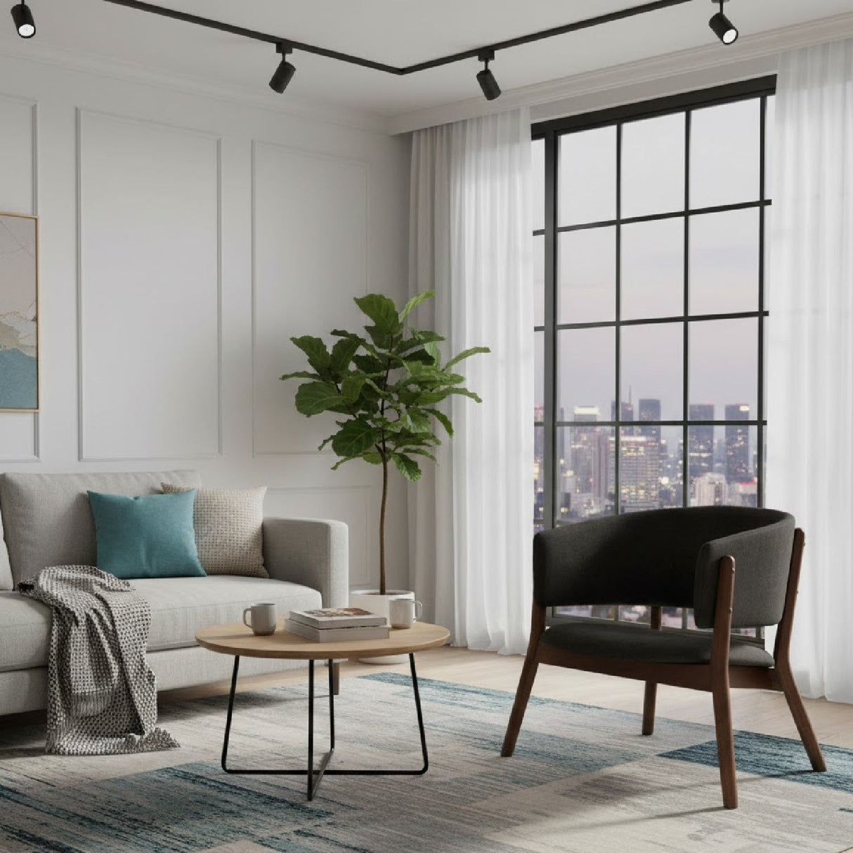 Modern European furniture - Walnut Framed Curve Accent Chairs 2 - www.oroa.com | Oroa.com
