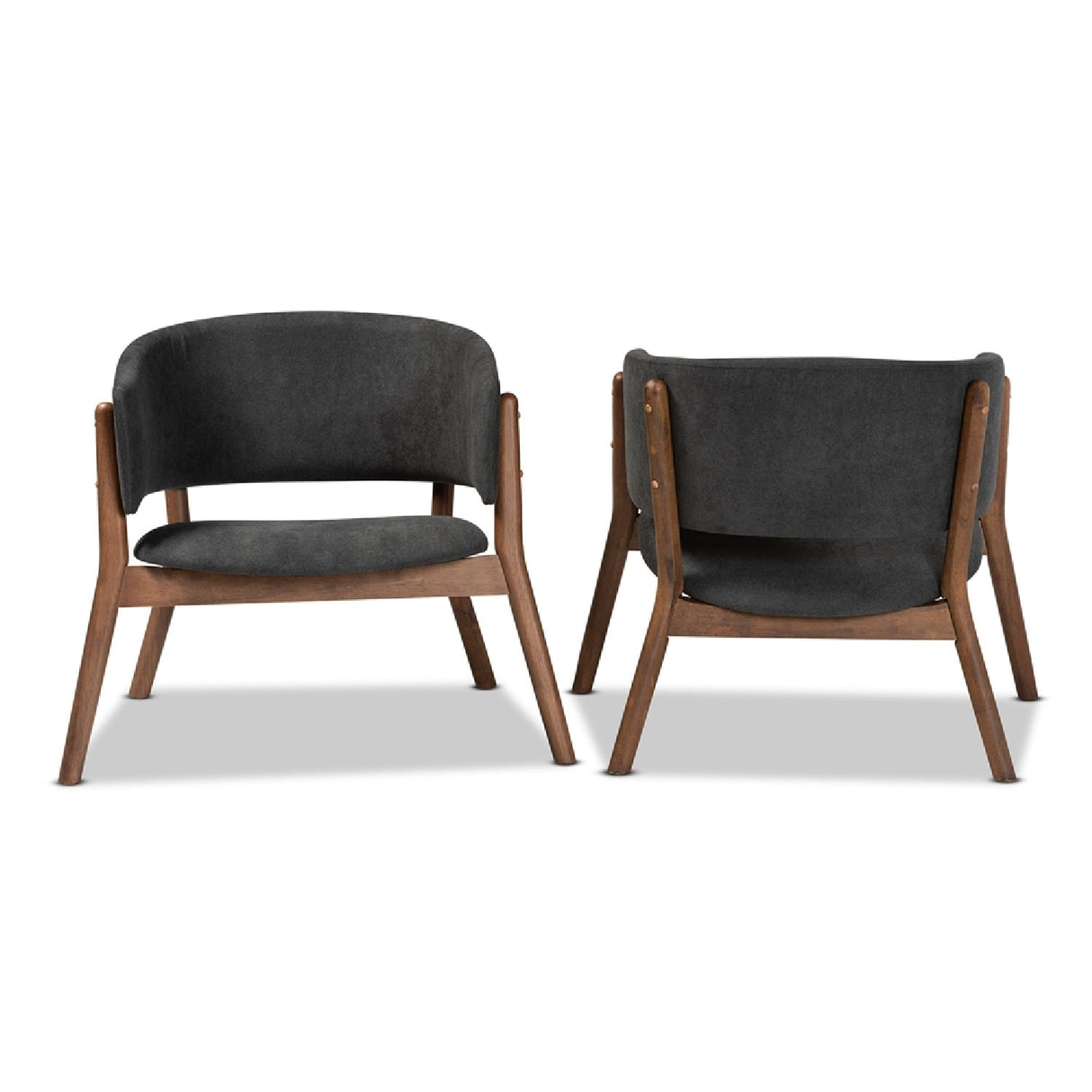 Modern European furniture - Walnut Framed Curve Accent Chairs 2 - www.oroa.com | Oroa.com