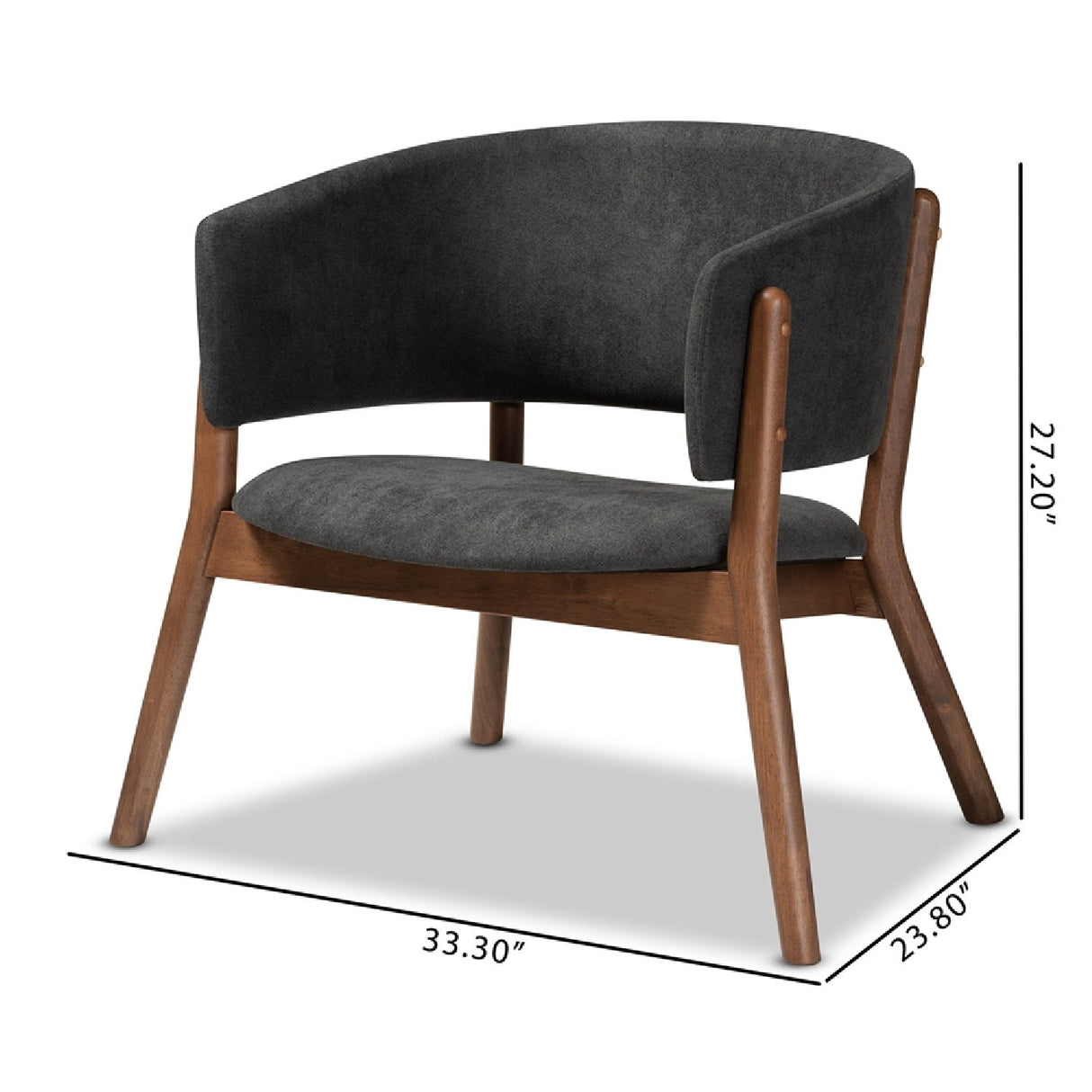 Modern European furniture - Walnut Framed Curve Accent Chairs 2 - www.oroa.com | Oroa.com
