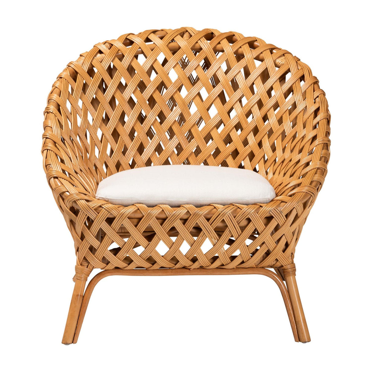 Modern European furniture - Basketweave Rattan Accent Chair - www.oroa.com