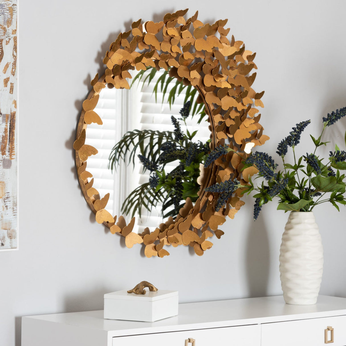 Hospitality furniture - Gold Butterfly Accent Wall Mirror - www.oroatrade.com | Oroa.com