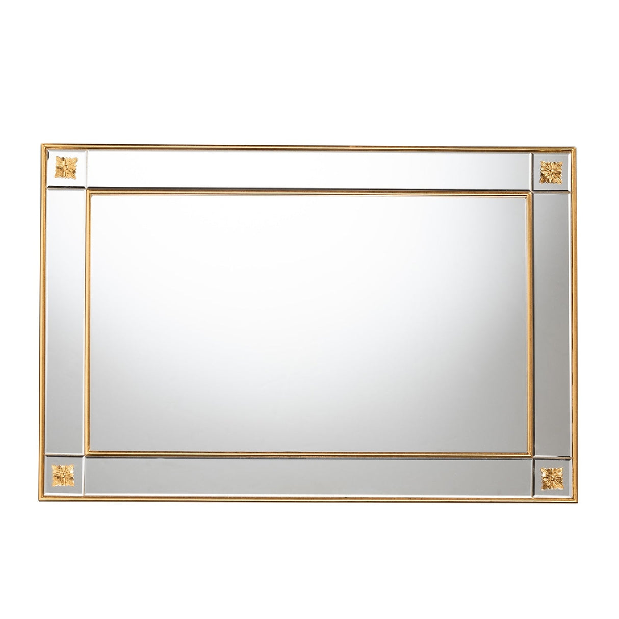 Modern European furniture - Rectangular Gold Accent Wall Mirror - www.oroa.com
