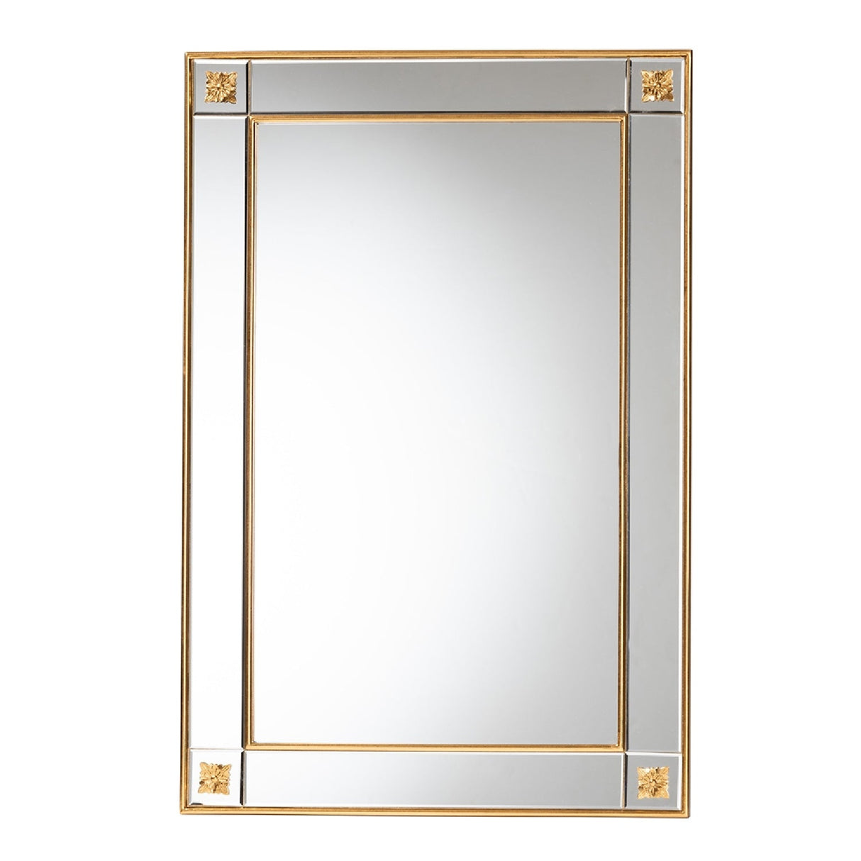 Modern European furniture - Rectangular Gold Accent Wall Mirror - www.oroa.com