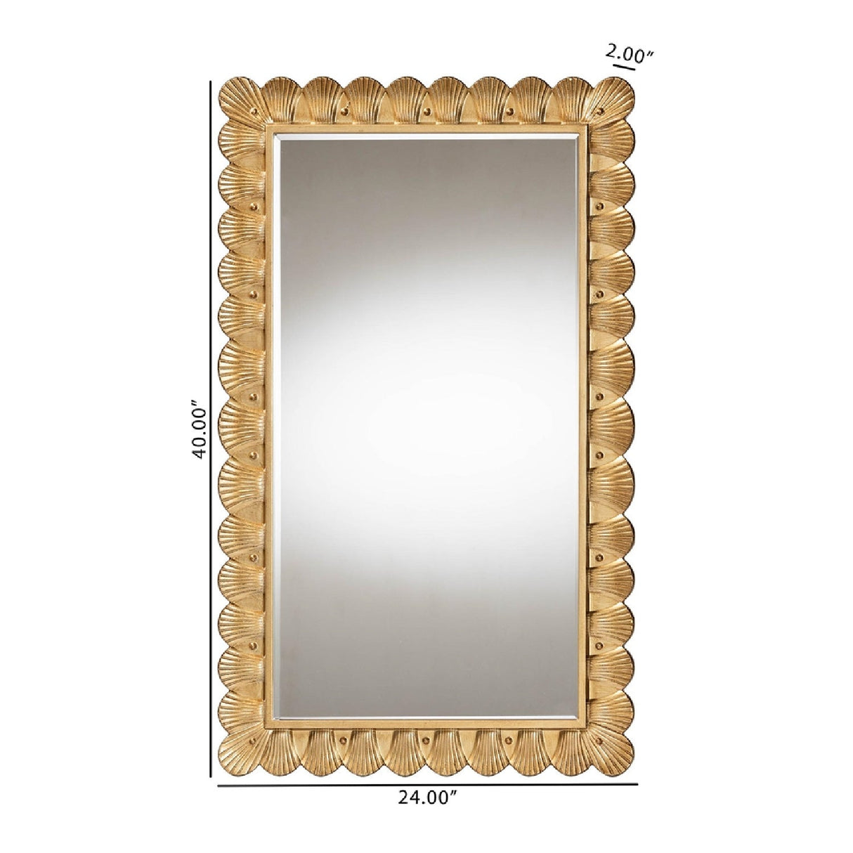 Modern European furniture - Gold Seashell Accent Mirror - www.oroa.com