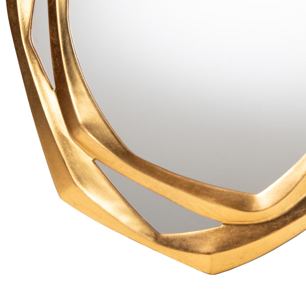 Modern European furniture - Gold Geometric Abstract Accent Mirror - www.oroa.com