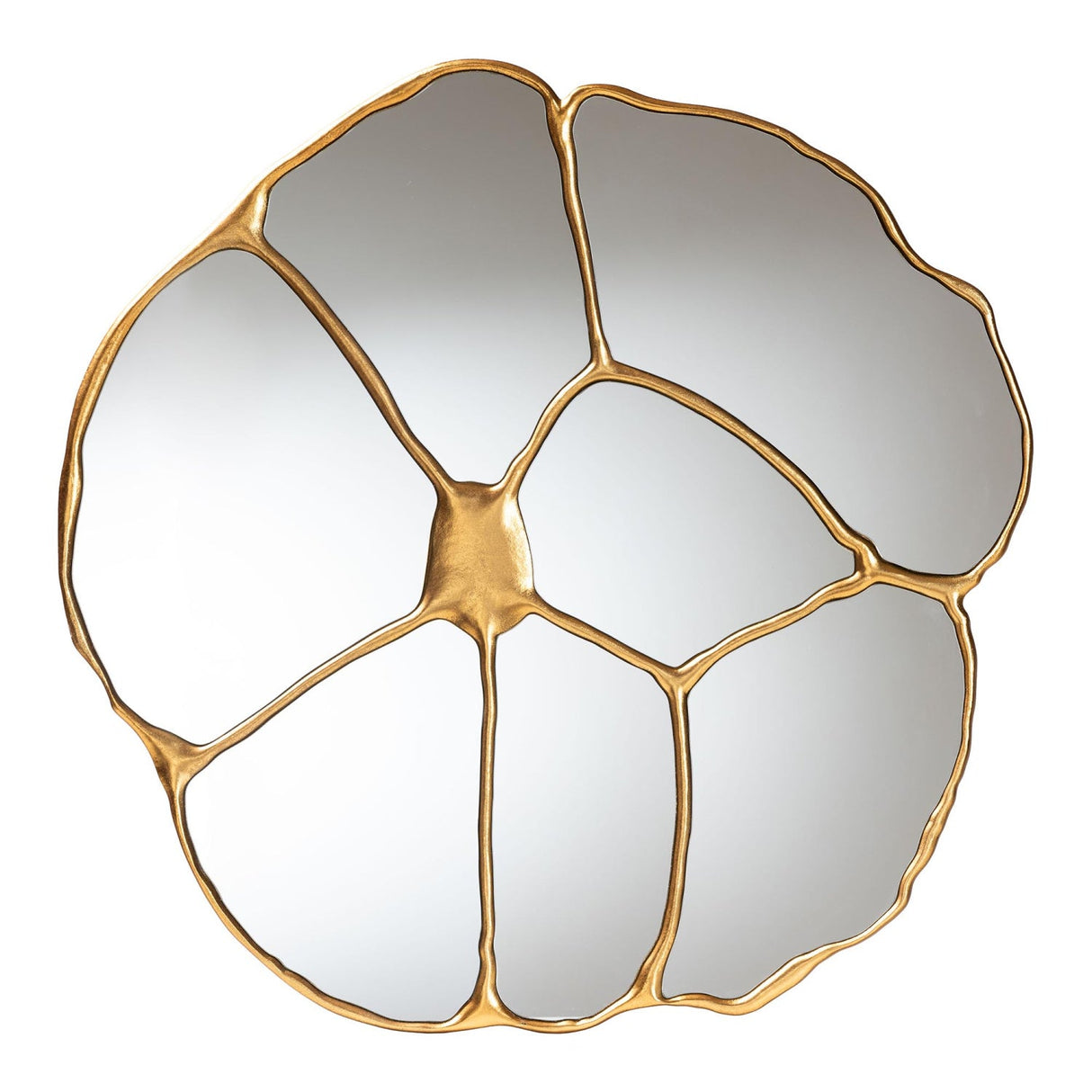 Modern European furniture - Gold Flower Accent Wall Mirror - www.oroa.com