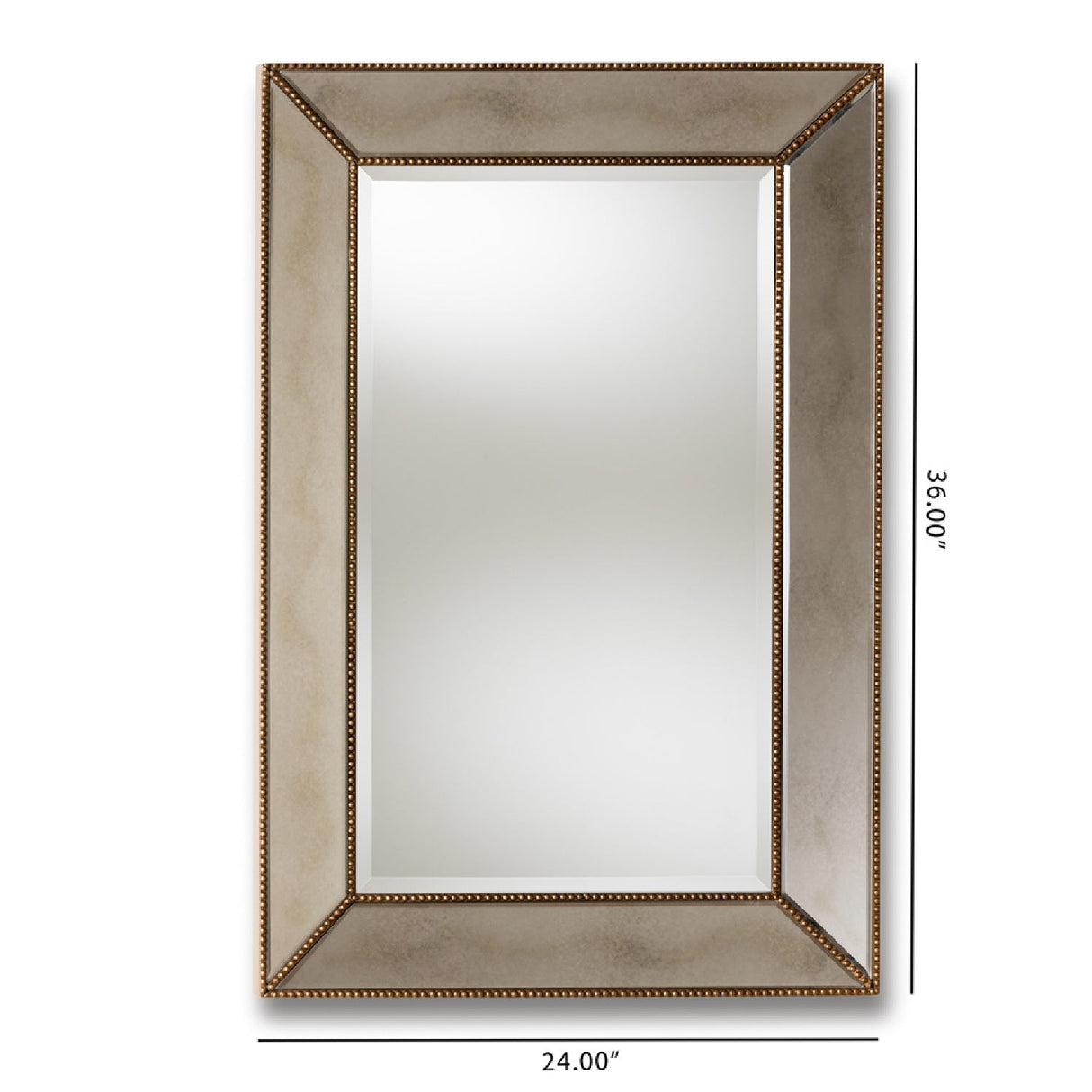 Modern European furniture - Gold Beaded Accent Wall Mirror - www.oroa.com | Oroa.com