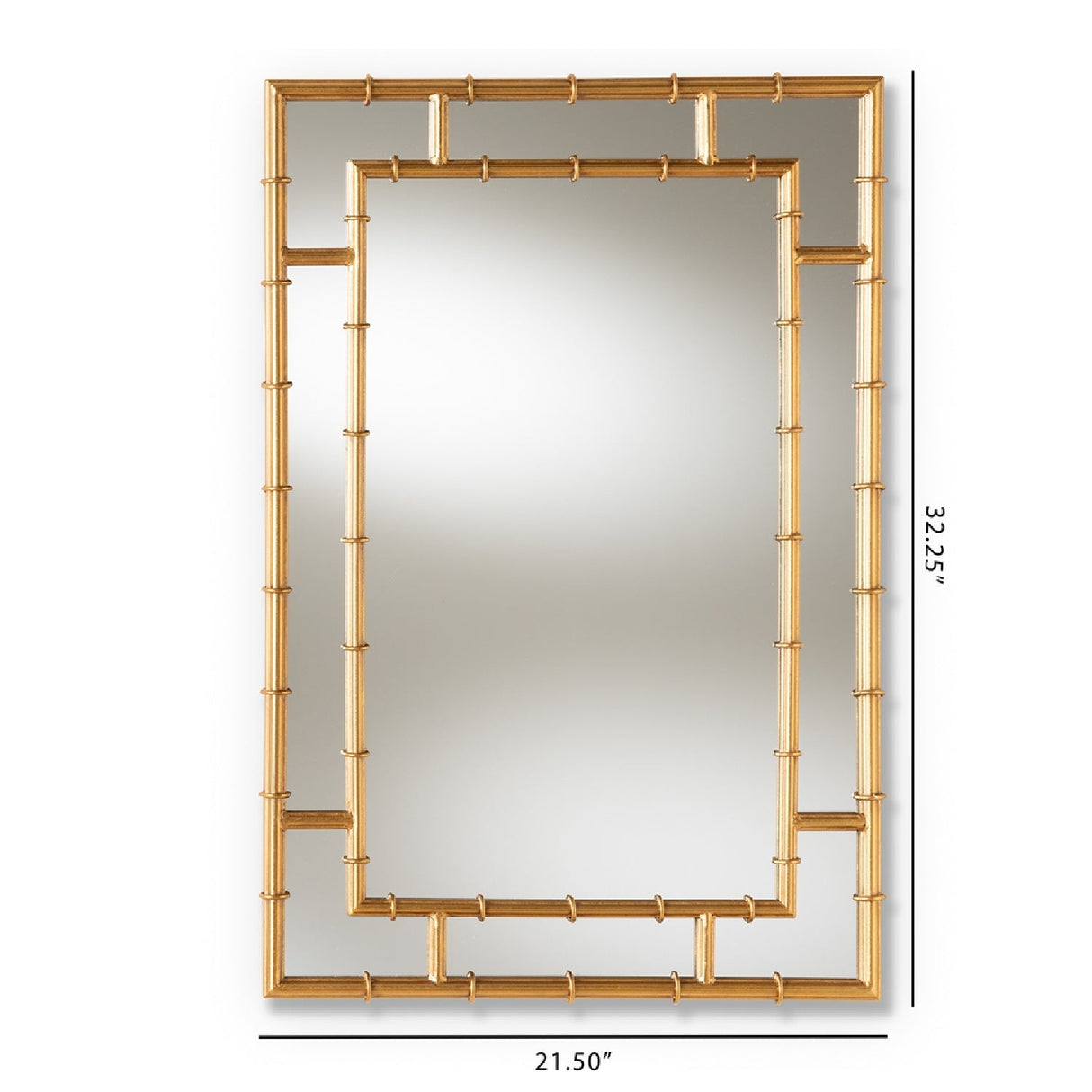 Modern European furniture - Gold Bamboo Accent Wall Mirror - www.oroa.com | Oroa.com