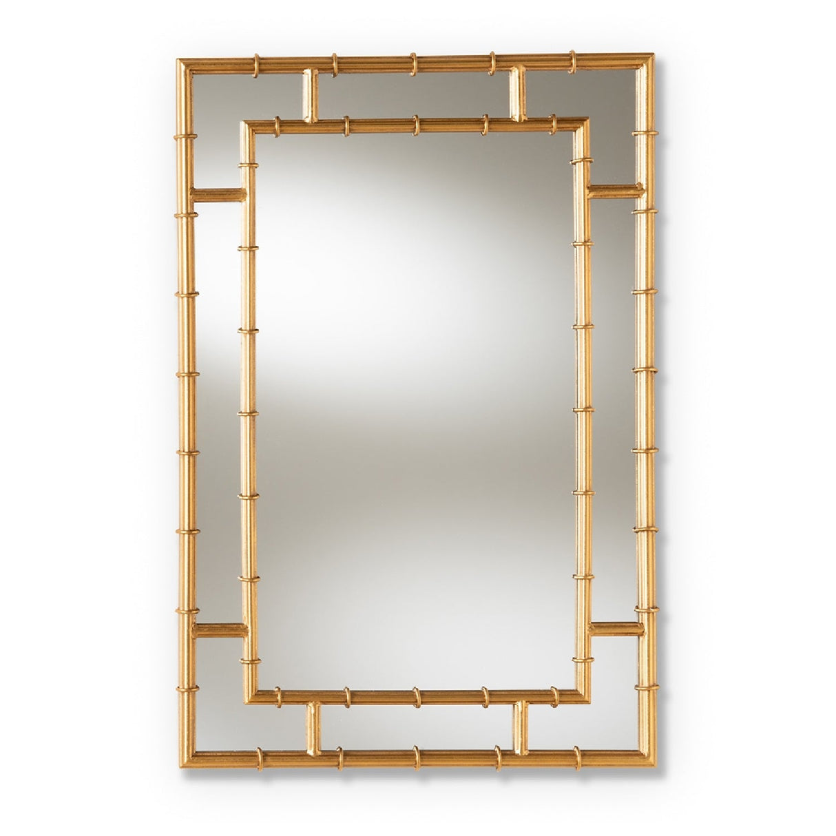 Modern European furniture - Gold Bamboo Accent Wall Mirror - www.oroa.com | Oroa.com