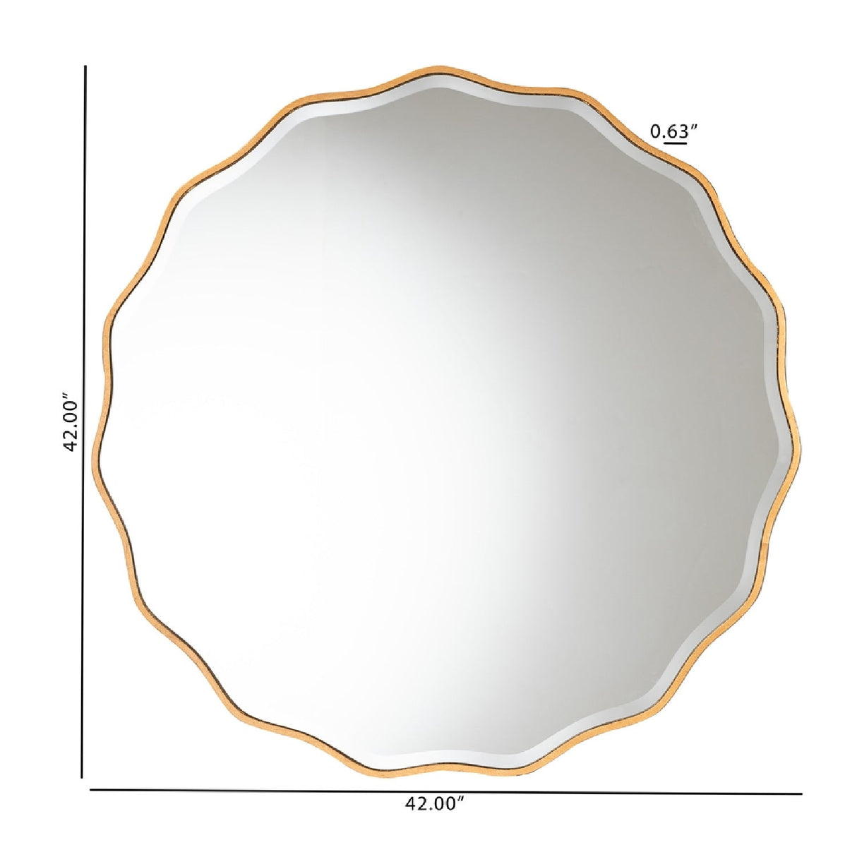 Modern European furniture - Gold Scalloped Round Mirror - www.oroa.com