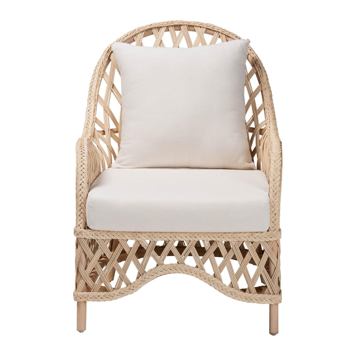 Modern European furniture - Braided Rattan Padded Lounge Chair - www.oroa.com