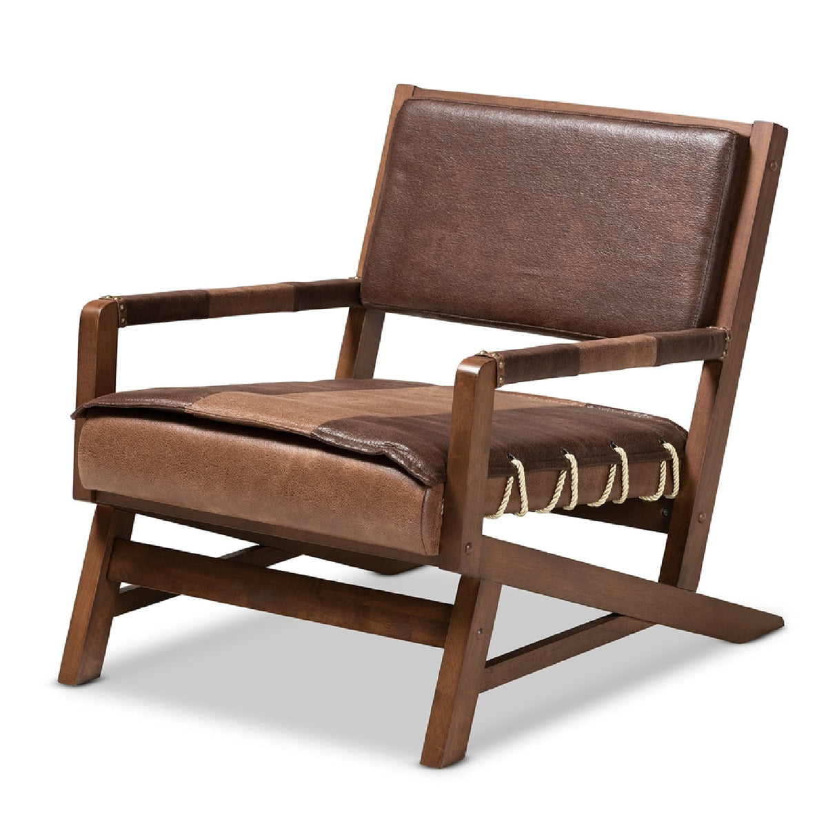 Modern European furniture - Brown Leather Inspired Lounge Chair - www.oroa.com