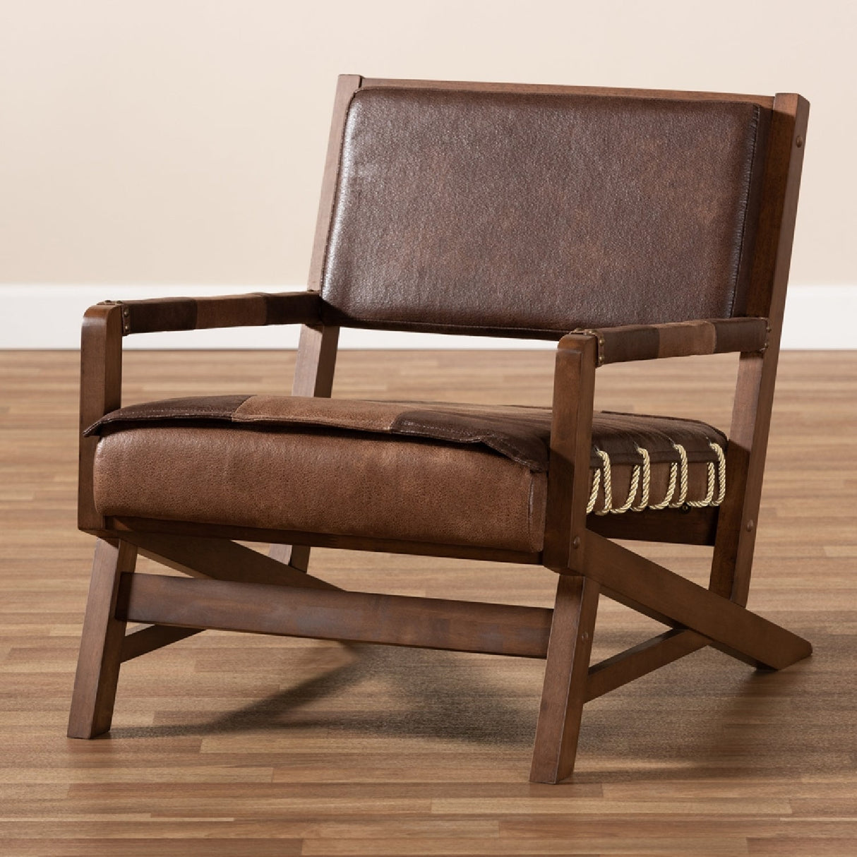 Modern European furniture - Brown Leather Inspired Lounge Chair - www.oroa.com
