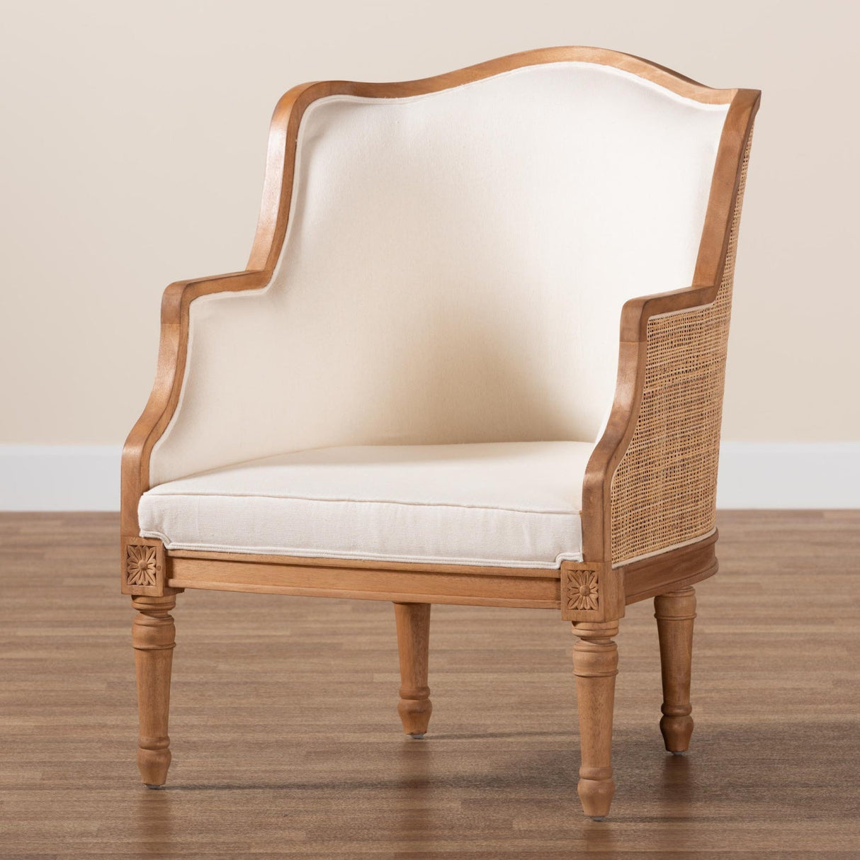 Woven Rattan French Accent Chair | Bali Loom Elizette | Oroa.com