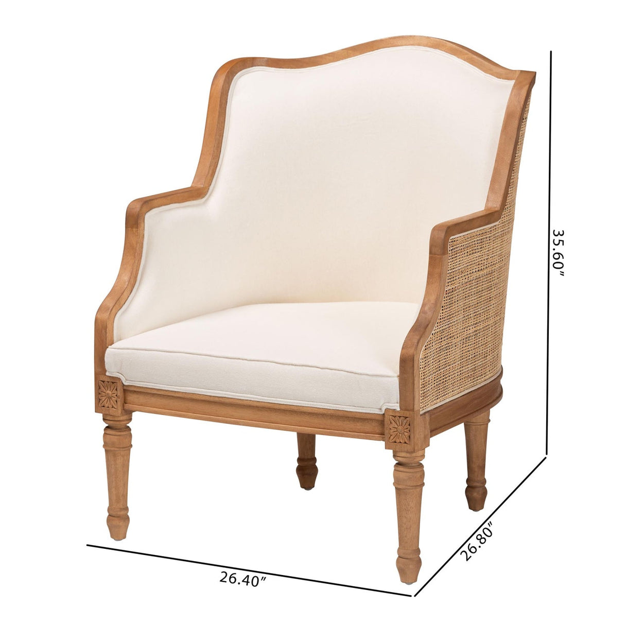 Woven Rattan French Accent Chair | Bali Loom Elizette | Oroa.com