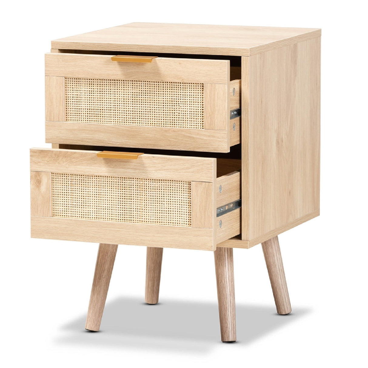 Oak 2 Drawer End Table | Bali Loom Baird | Oroa.com