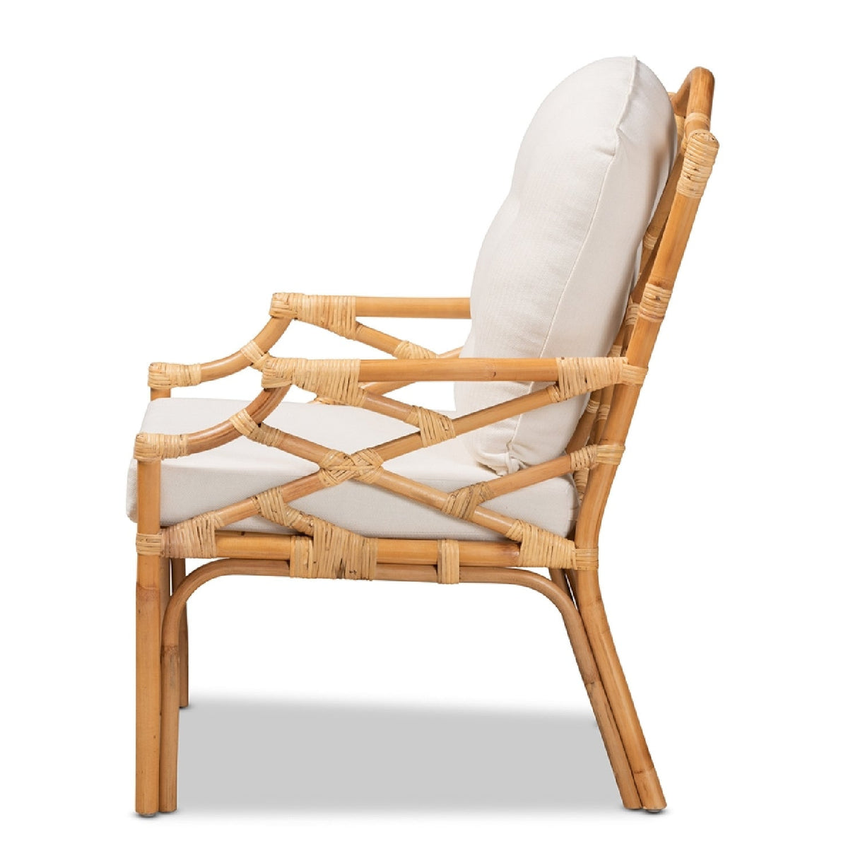 Modern European furniture - Natural Rattan Cushioned Accent Chair - www.oroa.com