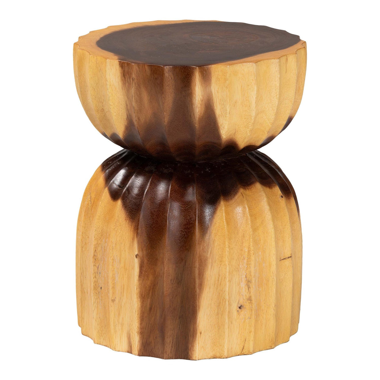 Hourglass Wooden Side Table | Bali Loom Noleta | Oroa.com