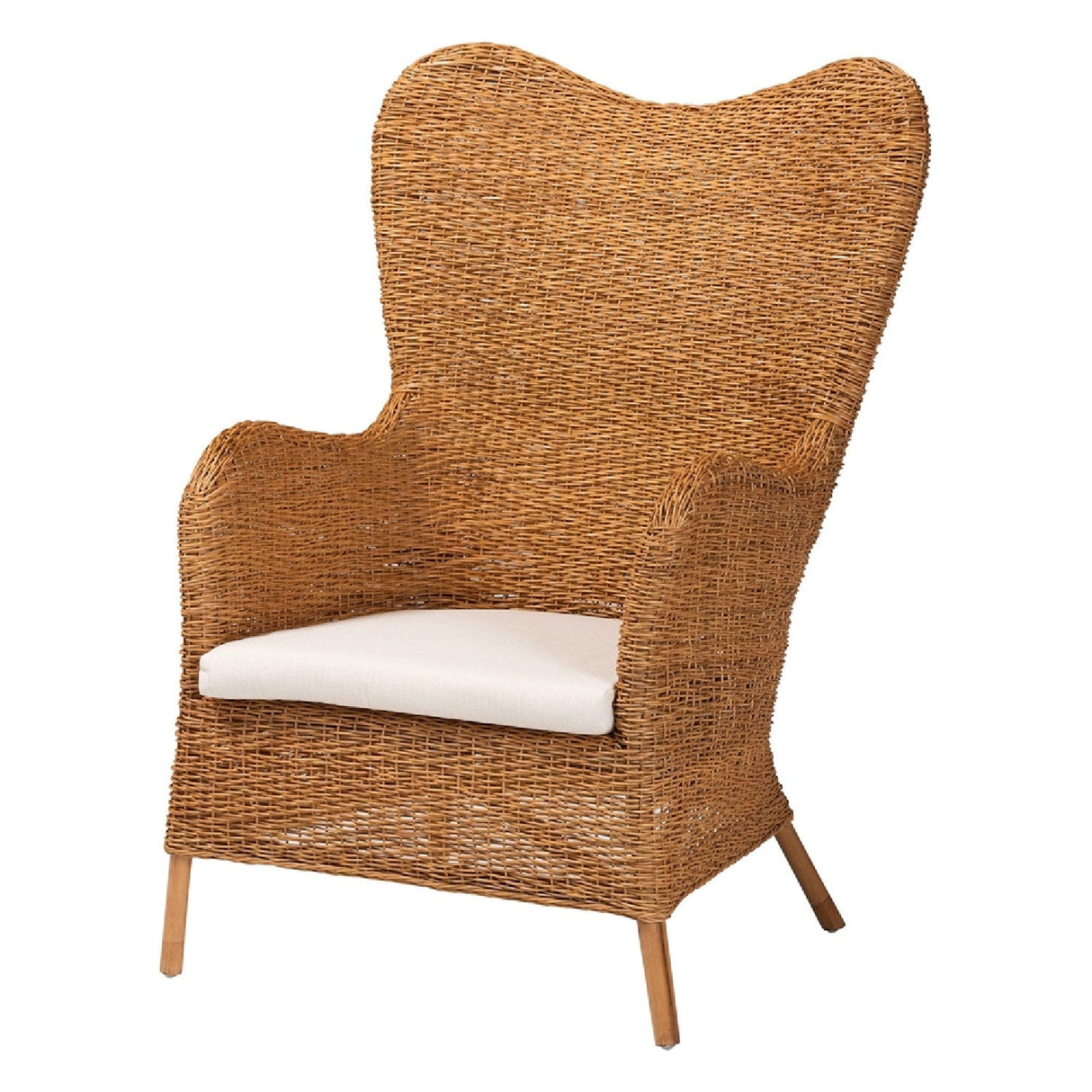 Modern European furniture - Tapered Back Rattan Accent Chair - www.oroa.com
