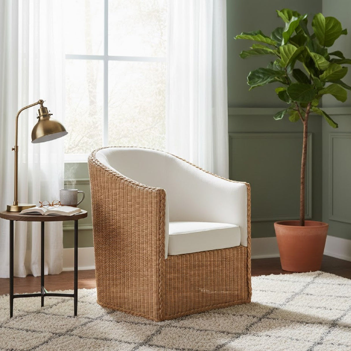 Modern European furniture - Padded Rattan Bohemian Lounge Chair - www.oroa.com