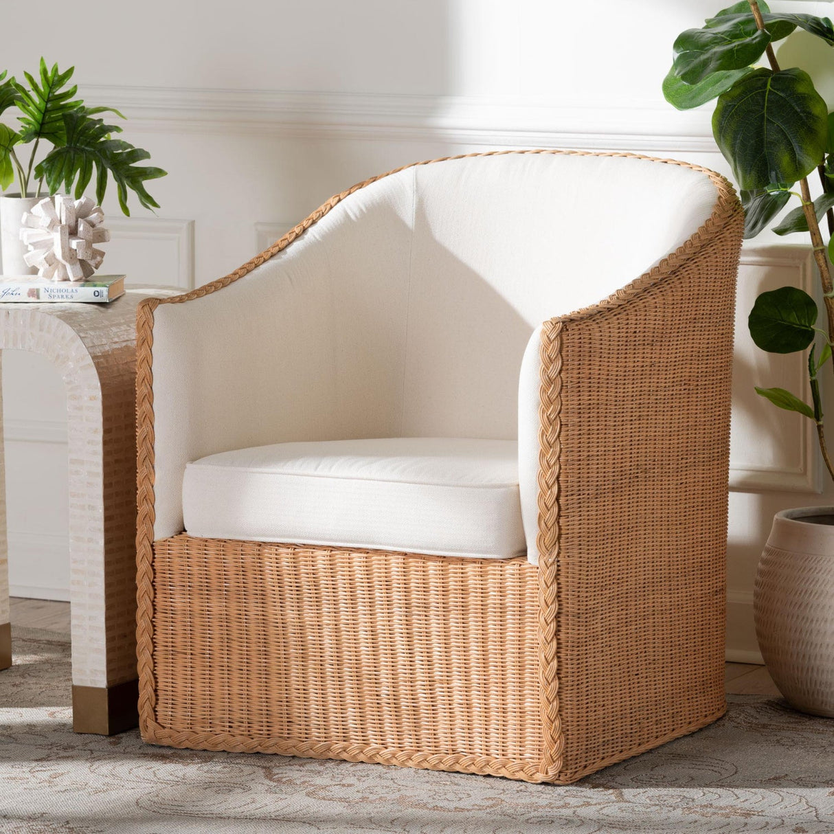 Modern European furniture - Padded Rattan Bohemian Lounge Chair - www.oroa.com