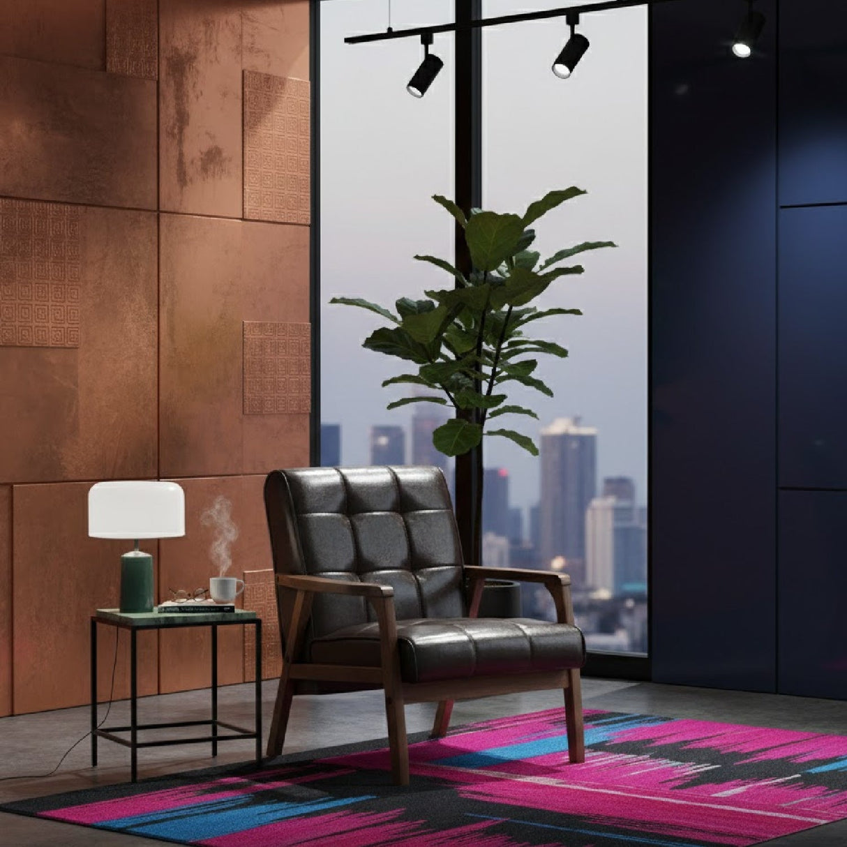 Modern European furniture - Brown Leather Inspired Club Chair - www.oroa.com | Oroa.com