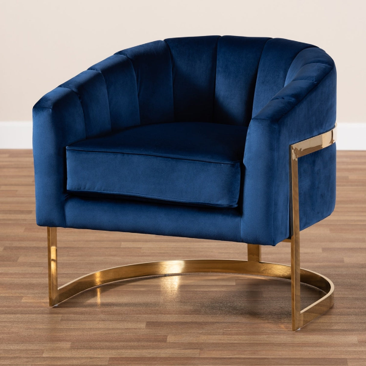 Modern European furniture - Blue Velvet Accent Chair - www.oroa.com