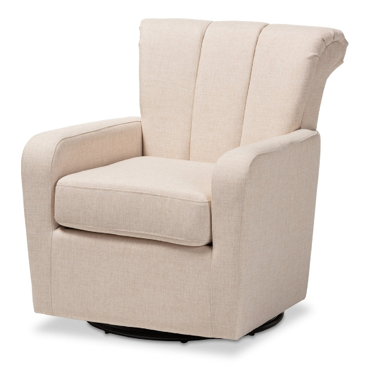 Modern European furniture - Beige Fabric Swivel Chair - www.oroa.com